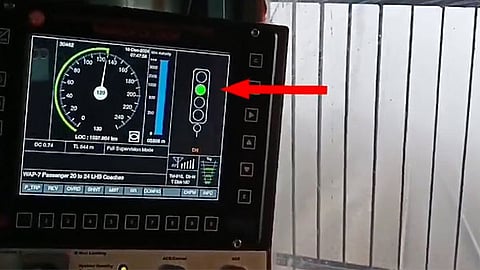 Image of the Kavach system installed on a train.