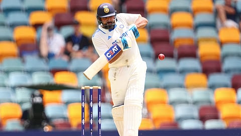 India's Rohit Sharma plays shot on day four of the third Test match against Australia at The Gabba in Brisbane.