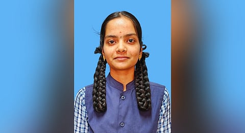 K Jansi Rani who cleared the Tamil Talent Search Examination of Velliyangadu government higher secondary school, Coimbatore.