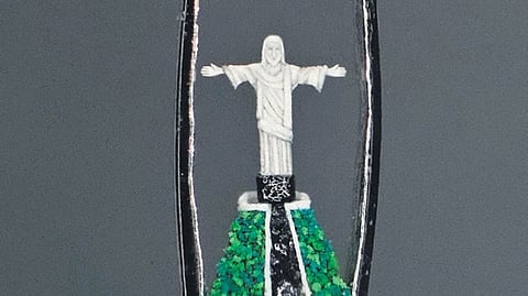 The replica of the ‘Christ the Redeemer’ created by M Ajay Kumar