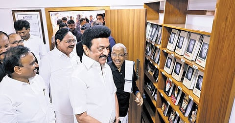 CM MK Stalin inaugurating the library & research centre on Tuesday 