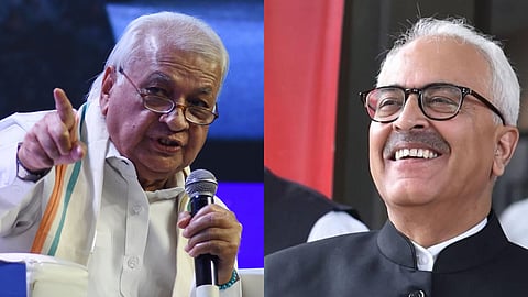 Arif Mohammed Khan (L) and former Union Home Secretary Ajay Kumar Bhalla