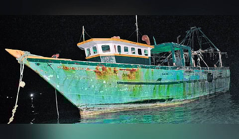 One of the boats seized by the island nation on Tuesday. 