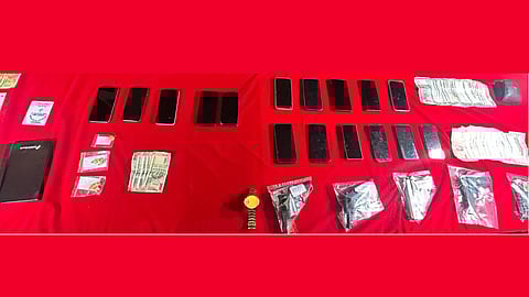 Police seized goods from accused during a blocking at Cuttack-Khurda road. 