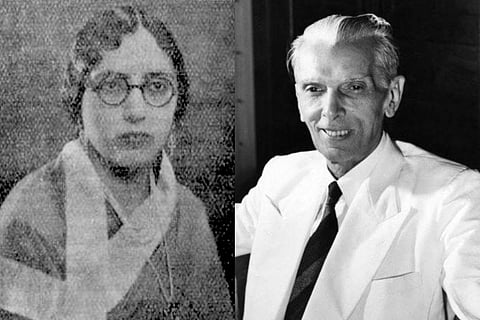 Begum Qudsia Aizaz Rasul (L) Muhammad Ali Jinnah (R)