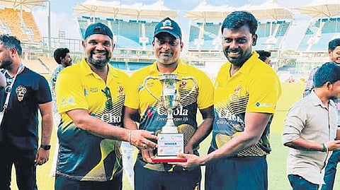 The victorious Madras High Court players after the final
