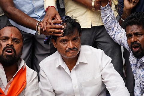 FIR filed against over 100 people for throwing egg on BJP MLA Munirathna in Bengaluru