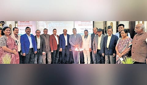 Speakers and guests at the panel discussion on Medical Profession and Present Society organised by IMA in Cuttack.