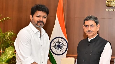 TVK chief Vijay and TN governor RN Ravi