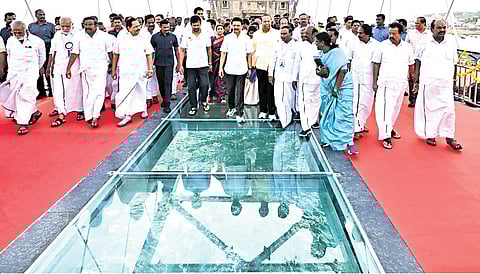 CM MK Stalin inaugurating the glass bridge in Kanniyakumari 
