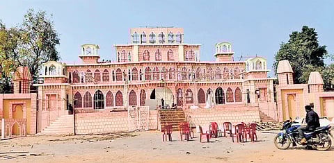The Ranga Mahal under construction ahead of Dhanuyatra 