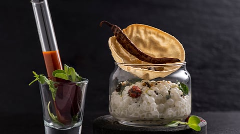 Sago and Yoghurt, Tamarind and Dried Berry Sauce.