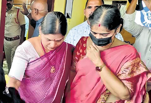 Prime accused in the PDS rice missing case Perni Jayasudha was questioned by Machilipatnam taluk police on Wednesday. 