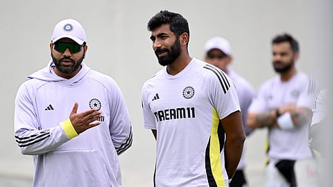 Rohit Sharma (left) with Jaspirt Bumrah at the Sydney Cricket Ground on Thursday.