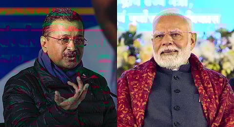 BJP chief Virendra Sachdeva, AAP chief Arvind Kejriwal