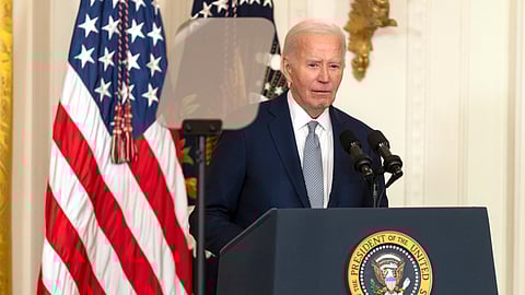 President Joe Biden speaks at an event to award the Presidential Citizens Medal to recipients in the East Room at the White House, Thursday, Jan. 2, 2025, in Washington.