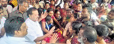 Minister K Ponmudy handed over a cheque worth Rs 3 lakh to the girl’s mother, Sivasankari, on Saturday 