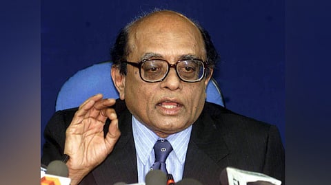 In this Nov. 15, 2001 file photo, scientist Rajagopala Chidambaram addresses the media in New Delhi. Chidambaram died on Saturday, Jan. 25, 2025, at the age of 88.