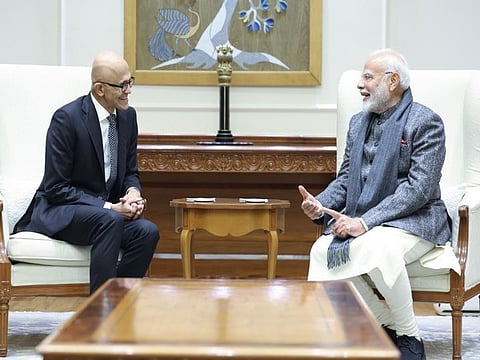 PM Modi meets Microsoft chief Satya Nadella, discusses tech, innovation, AI.