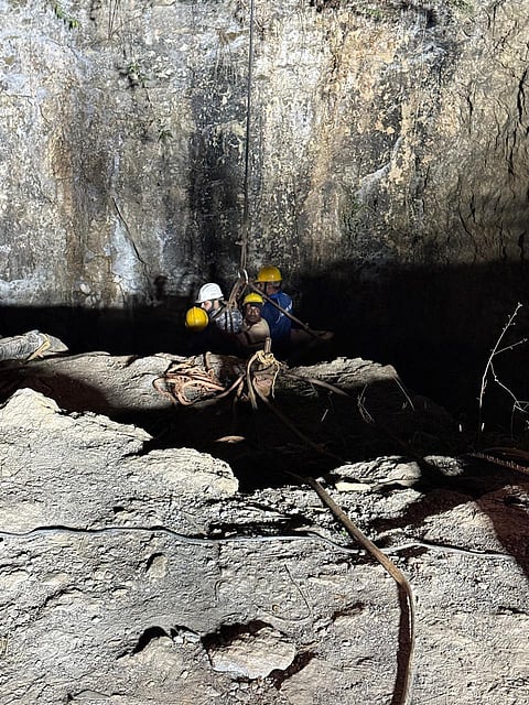  Rescue operations in progress at the mine in Dima Hasao, Assam.