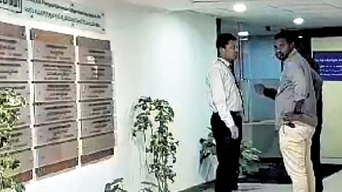 ACB sleuths at Ace Nxt Gen office in Madhapur, Hyderabad on Tuesday