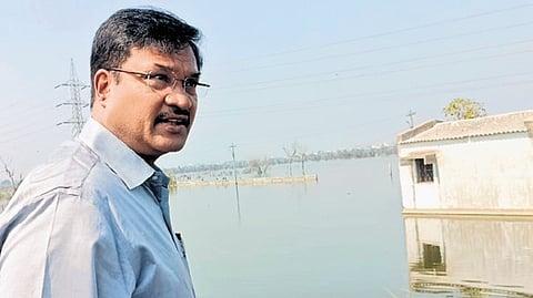 The 15-metre-wide drain near Banjara Hills Road No. 12 and the Pension Office was reportedly encroached upon by approximately seven metres towards Chintal Basthi.