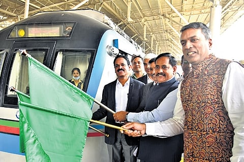 Senior officials flag off the “Me Time on My Metro” campaign on Wednesday.
