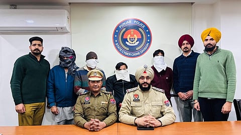 Punjab police Cyber Crime Department with the arrested accused.