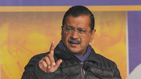 Aam Aadmi Party (AAP) chief Arvind Kejriwal addresses a press conference, in New Delhi, Thursday, Jan. 9, 2025. 