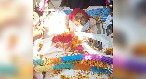 His last rites were performed with full military honours at his village on Tuesday.