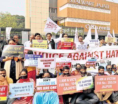 The religious persecution victims staging a silent protest on Friday