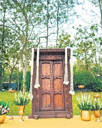 Decor incorporating South Indian architecture