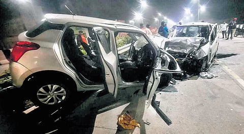 Cop among four killed as cars collide on national highway near Madagadipet in Puducherry