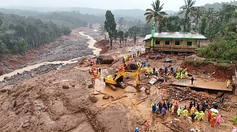 Massive landslide effected area at Chooralmala in Wayanad
