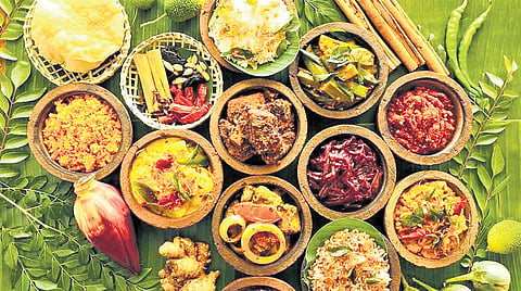 A spread of authentic Sri Lankan dishes