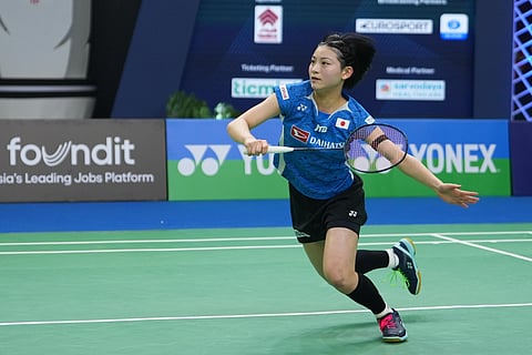 Tomoka Miyazaki during her game against Anupama Upadhyaya on Thursday