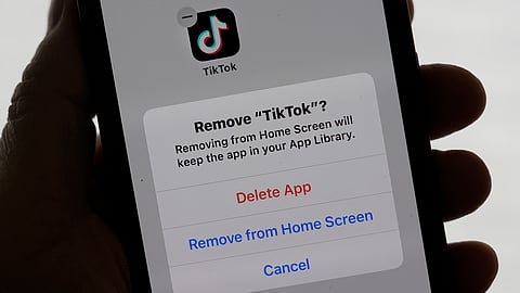 A TikTok app is shown on a phone in San Francisco, Friday, Jan. 17, 2025.