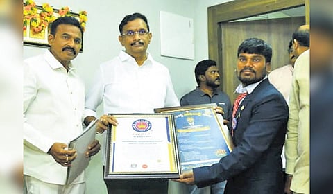 Vijayawada MP Kesineni Sivanath and mountaineer Ramavat Chinnikrishna