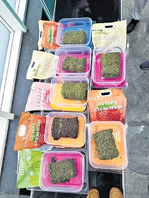 Seized hydroponic weed 