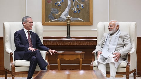 US ambassador to India, Eric Garcetti with Prime Minister Narendra Modi