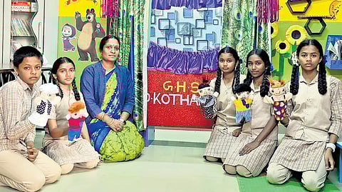 English teacher S Roopa Sree offers a space dedicated to boost the language skills of students at D Kothanur Government HS in Krishnagiri
