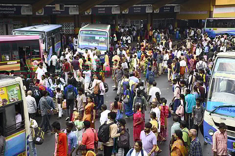 Salem central bus stand witnessed heavy crowd on Saturday, August 30, 2025
