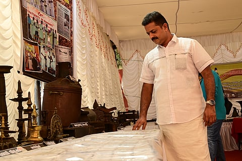 Wilson Vengayil at his exhibition 'Wili's Dream World'