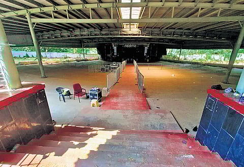 The entrance to the amphitheatre where four students died in a stampede