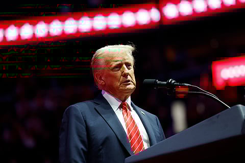 President-Elect Donald Trump speaks at his victory rally at the Capital One Arena on January 19, 2025 in Washington, DC.