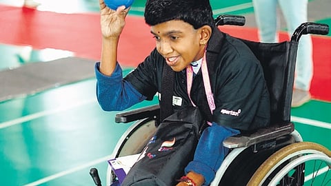 R Lakshmi Prabha who secured gold in the BC-2 female category 