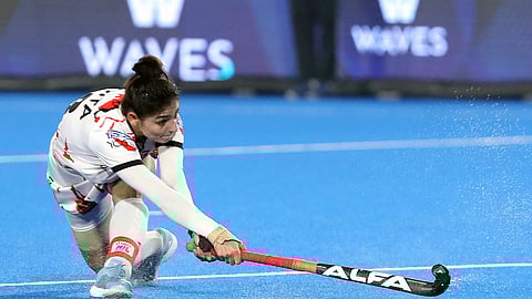 Udita Duhan in action in Women's Hockey India League