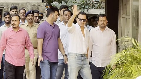 Saif Ali Khan returns home after being discharged from hospital.