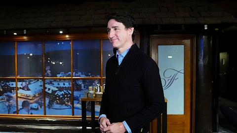 Canadian Prime Minister Justin Trudeau is seen during a cabinet retreat at Chateau Montebello.