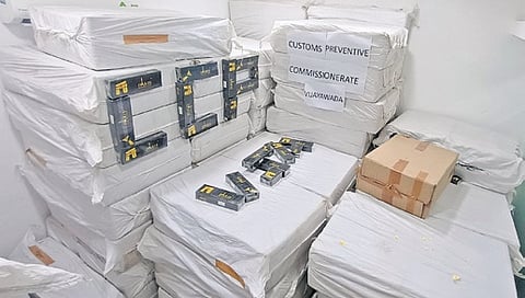 Customs officials in Vijayawada, along with Anti-Evasion personnel from Guntur Central GST, busted a smuggling racket involving foreign-origin cigarettes on January 20. 